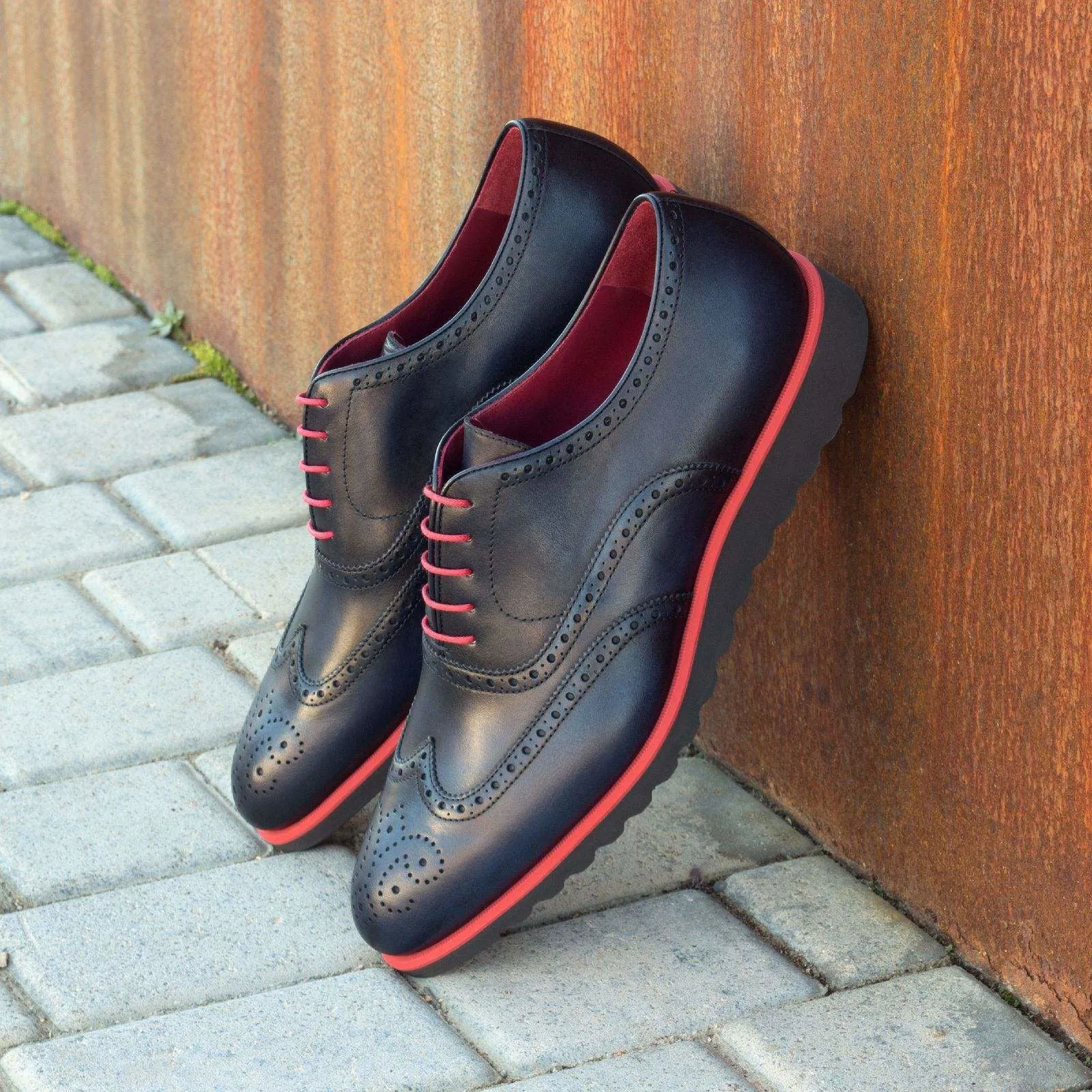 Full Brogue-Painted Calf, Blue-Wholesale