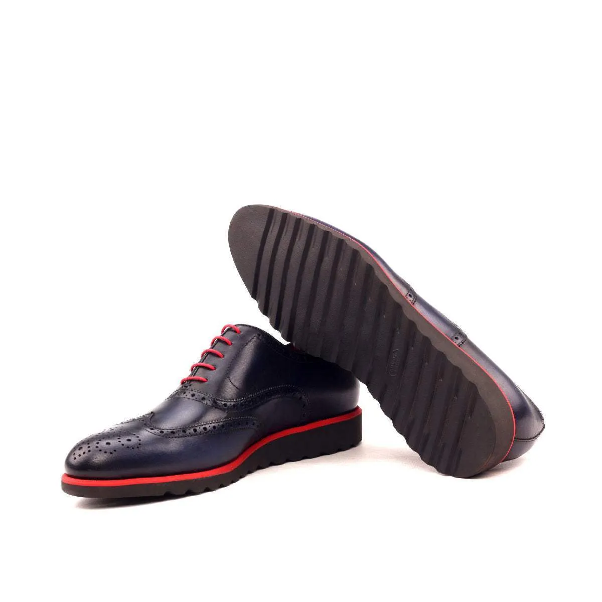 Full Brogue-Painted Calf, Blue-Wholesale