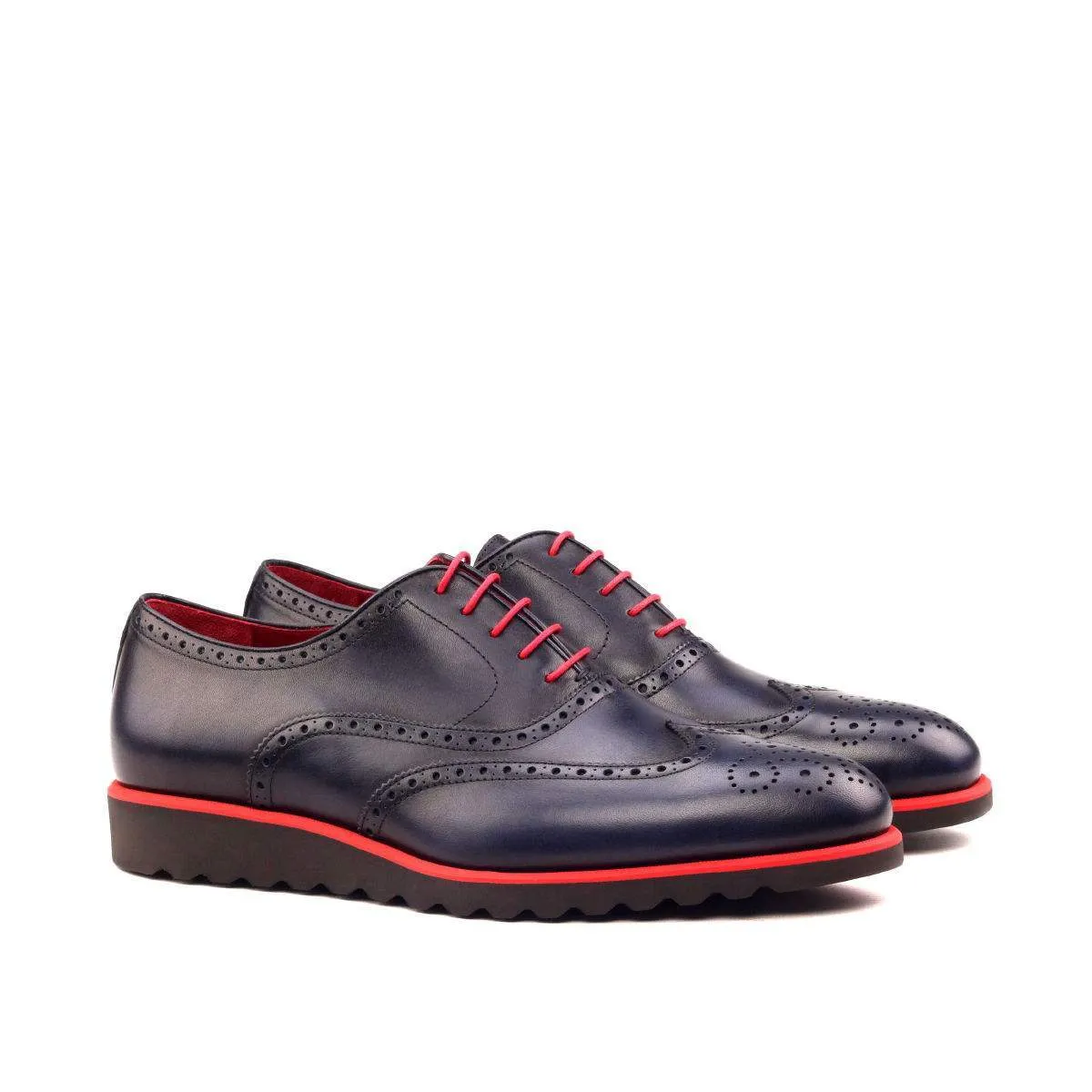 Full Brogue-Painted Calf, Blue-Wholesale