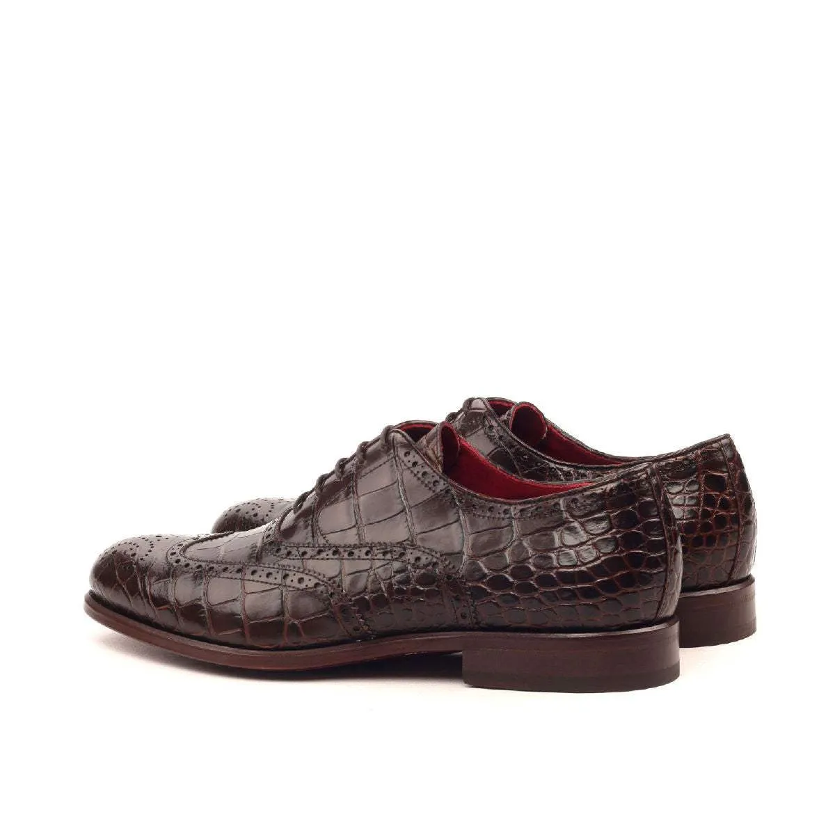 Full Brogue-Painted Croco, Brown-Wholesale