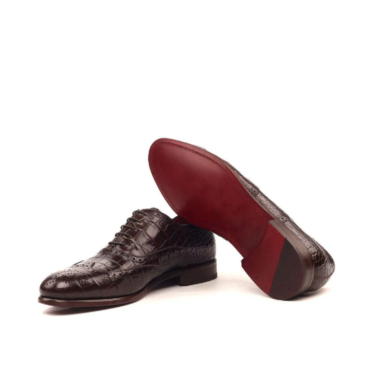 Full Brogue-Painted Croco, Brown-Wholesale