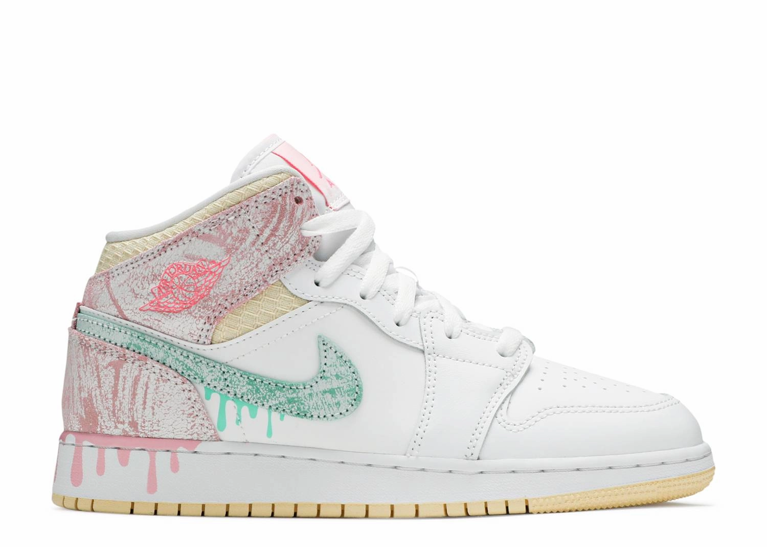 Quiet Walk Air Jordan 1 Mid SE GS "Paint Drip" (Wilmington Location)