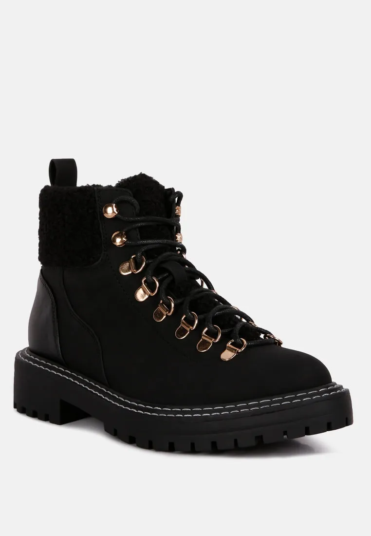 gatlinburg shearling collar ankle boots