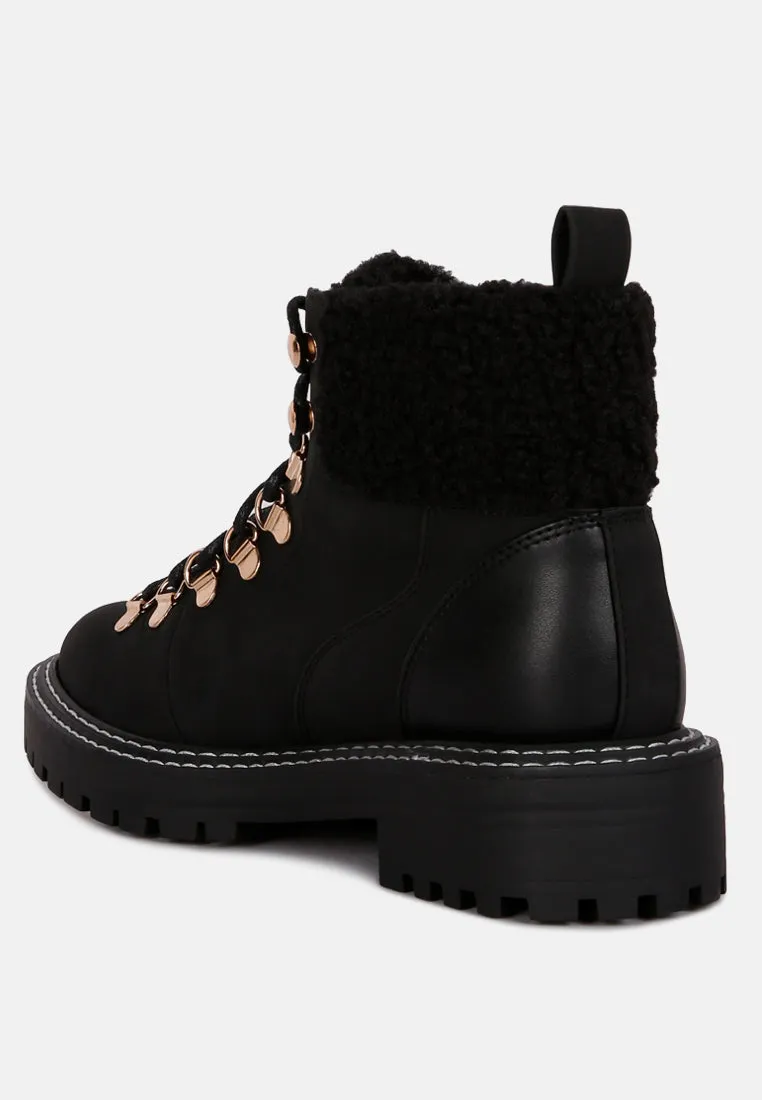 gatlinburg shearling collar ankle boots