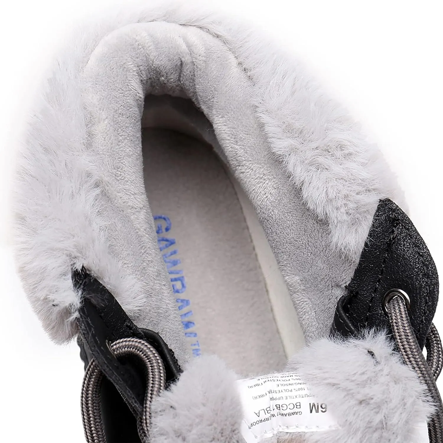 GAWBAW Womens Waterproof Winter Snow Boots - Warm Faux Fur Lined Lace up Duck Boots Ankle Rain Boots For Women