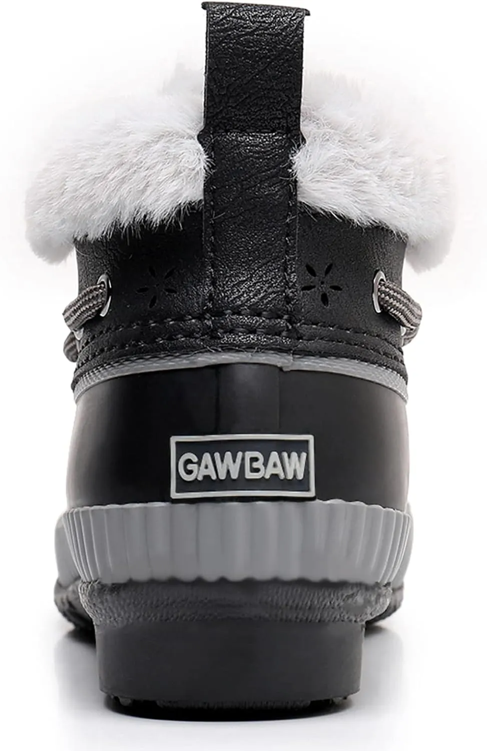GAWBAW Womens Waterproof Winter Snow Boots - Warm Faux Fur Lined Lace up Duck Boots Ankle Rain Boots For Women
