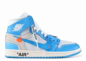 running in a chairlift area shoes Jordan 1 Retro High Off-White University Blue (Preowned Size 9.5)