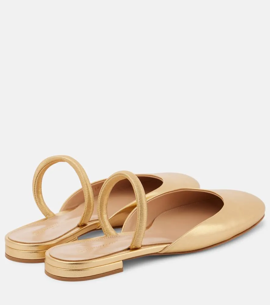 Gianvito Rossi Metallic leather ballet flats