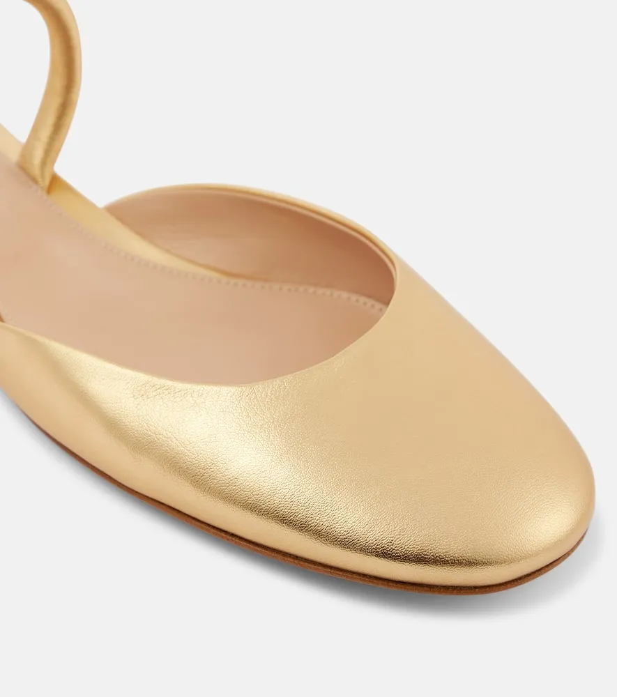 Gianvito Rossi Metallic leather ballet flats