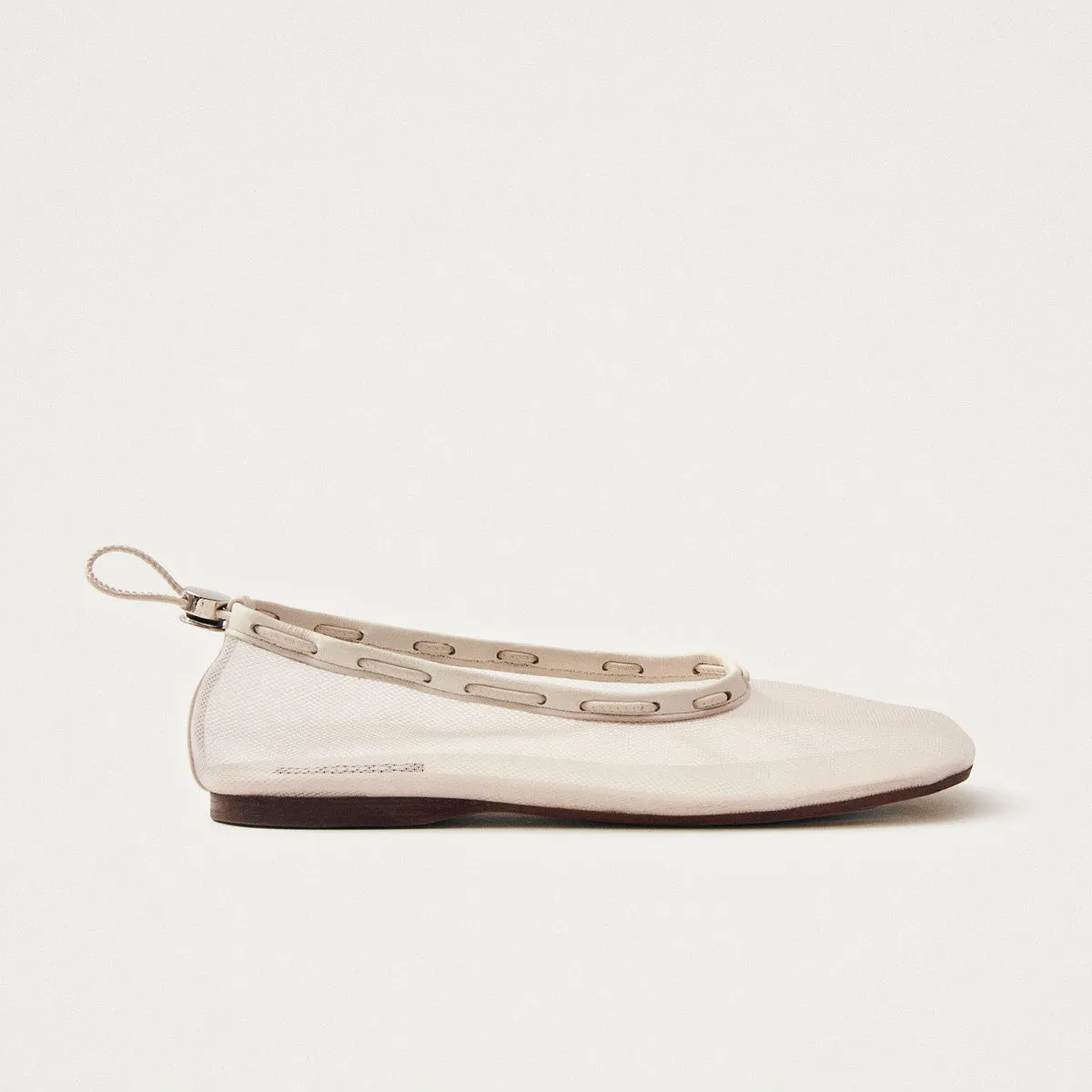 Gill Mesh White Ballet Flats