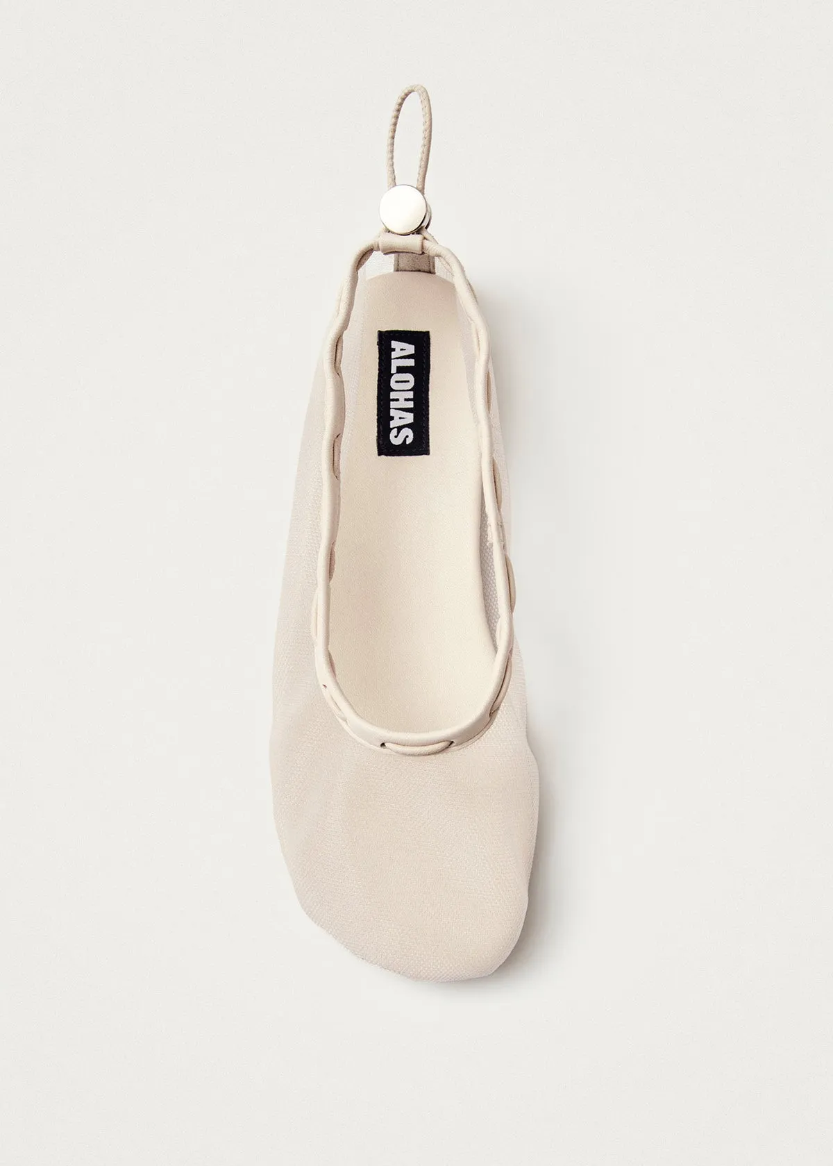 Gill Mesh White Ballet Flats