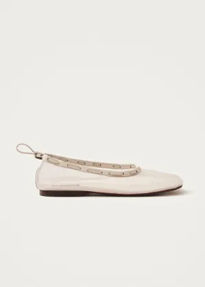 Gill Mesh White Ballet Flats