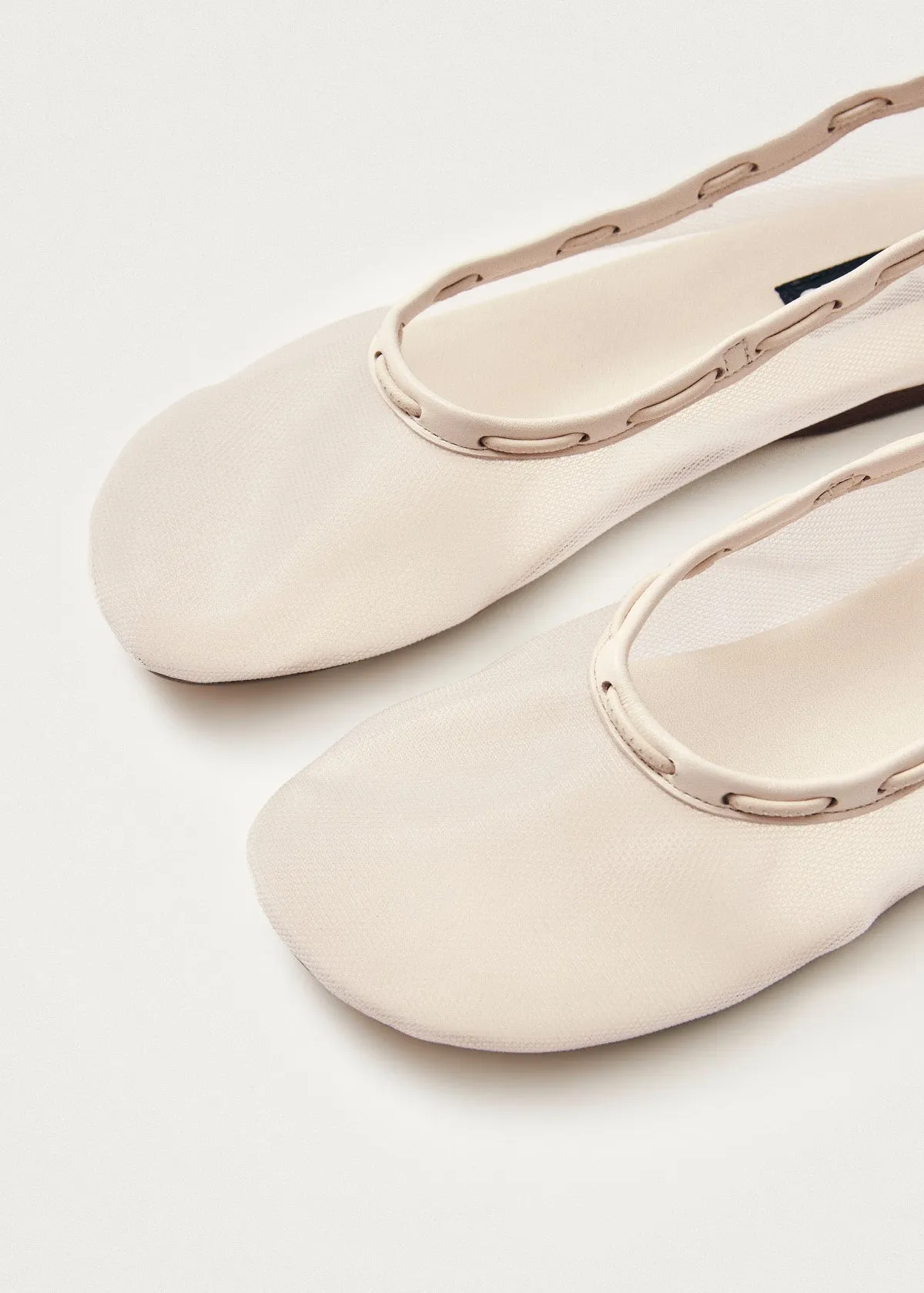 Gill Mesh White Ballet Flats