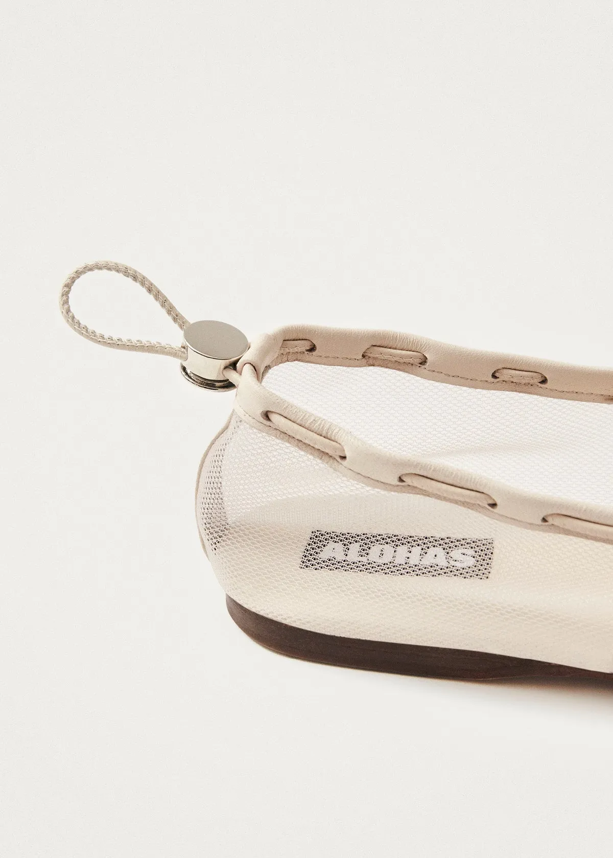 Gill Mesh White Ballet Flats