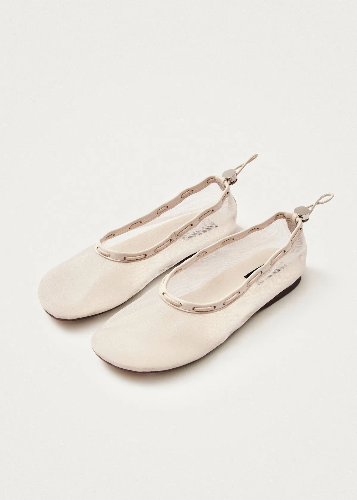 Gill Mesh White Ballet Flats