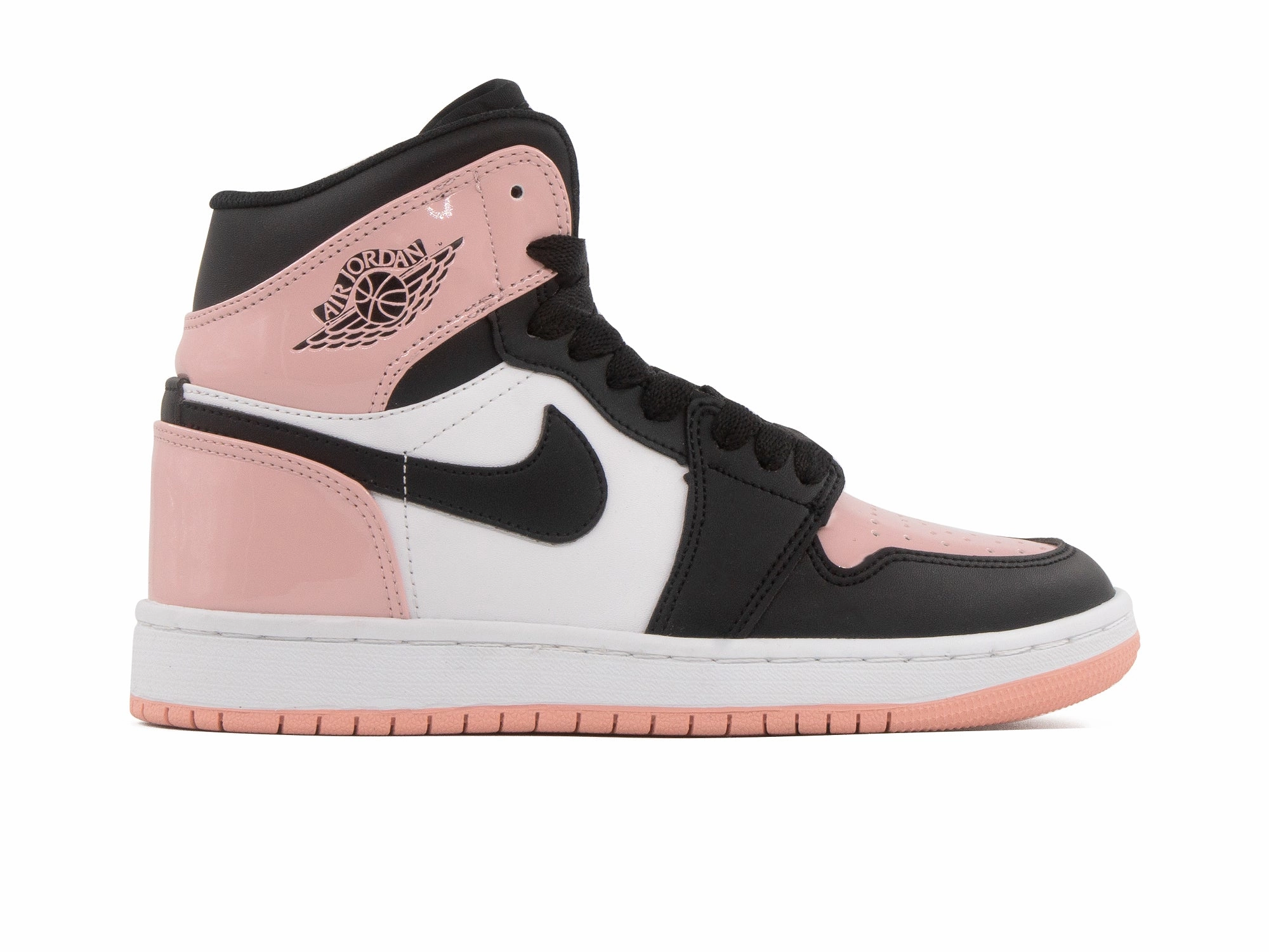 Footbed teenagers Tenis Retro 1 Charol Negro Rosa