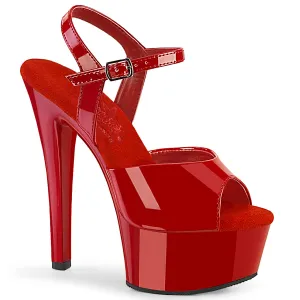 GLEAM-609 Red Patent Comfort Width Sexy High Heel Platform Shoe