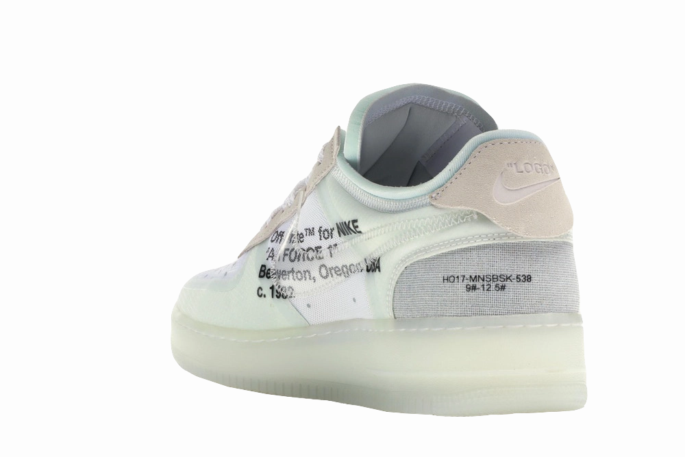 AF1 OW "THE TEN" White Pressure Relief Padding Collapsible Heel Design