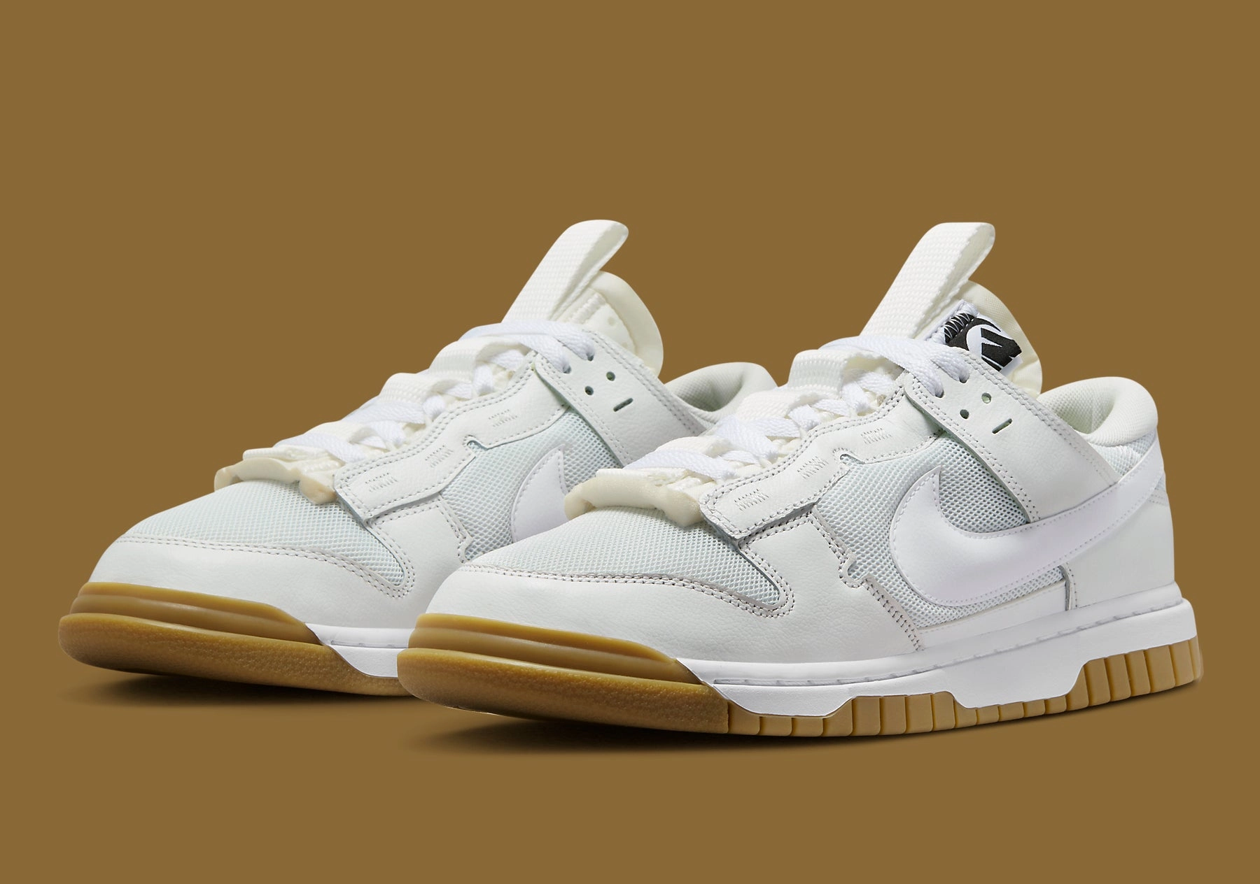 Nike Air Dunk Jumbo Photon Dust Gum Light Brown running in a 5K shoes