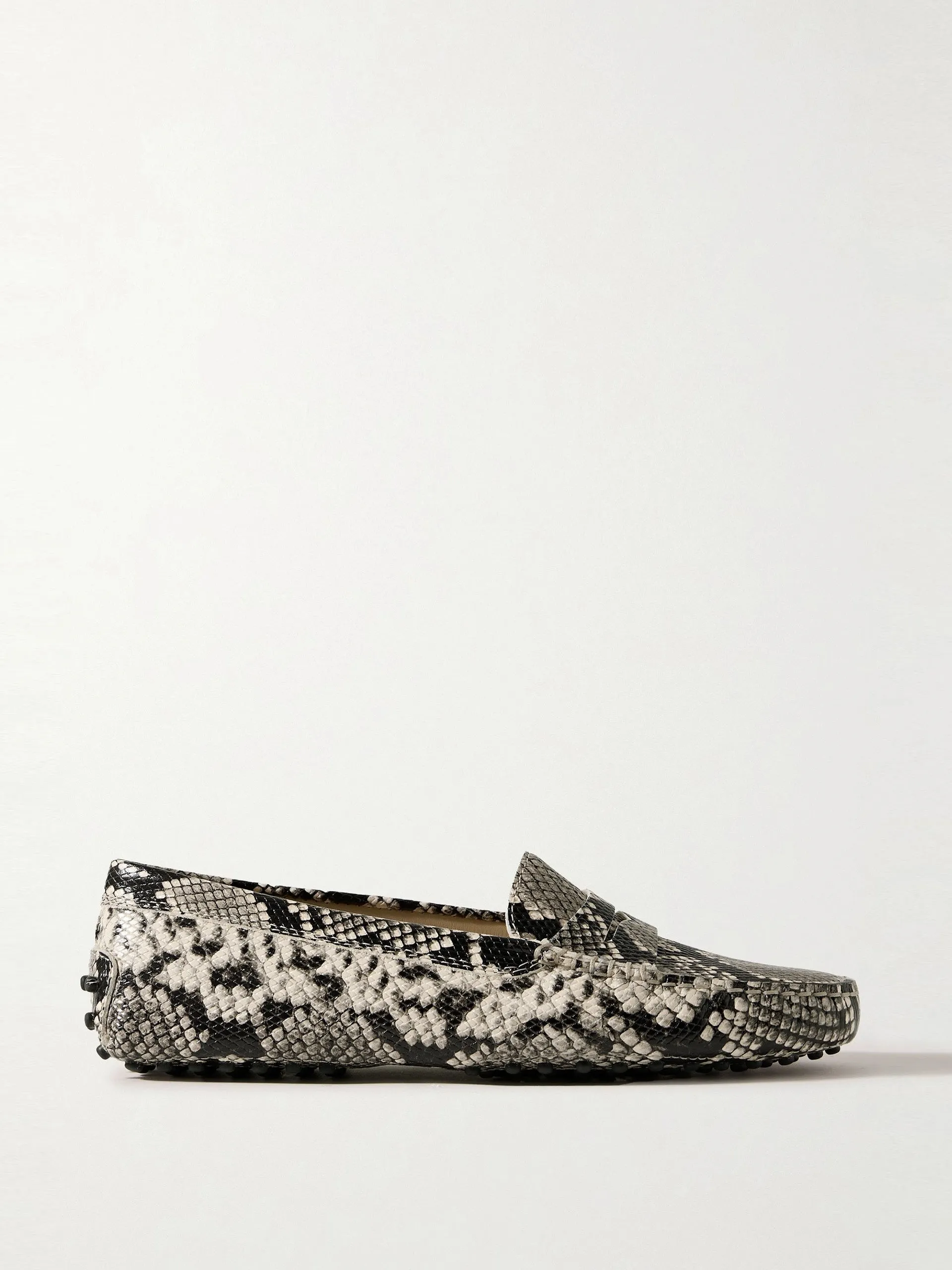 Gommino snake-effect leather loafers