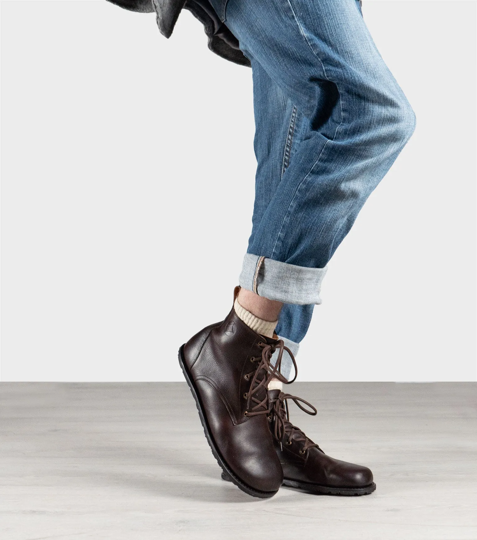 Goodyear Welted Barefoot Chukka Boots - Chocolate Brown