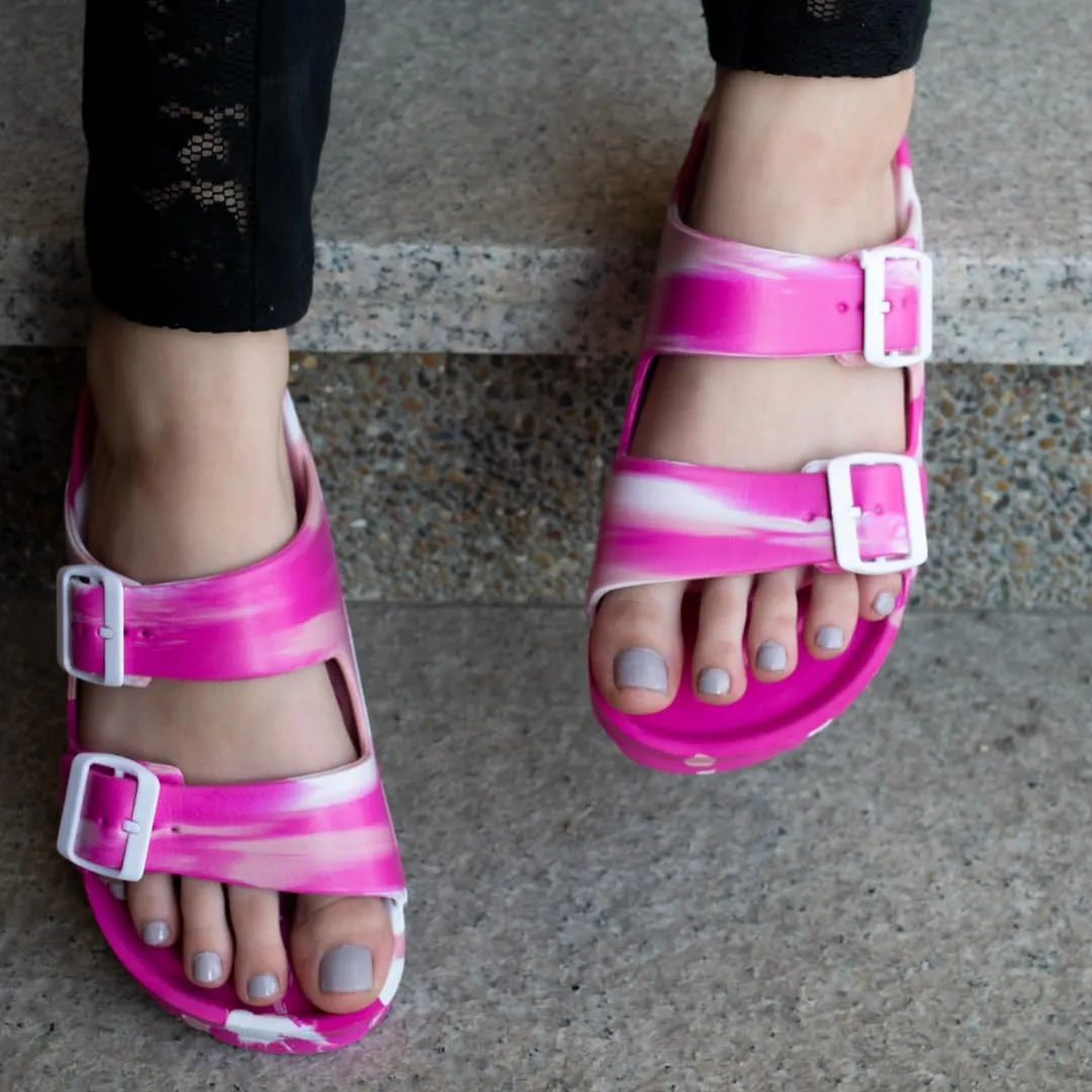 greenbox Women's Adjustable Slip-On EVA Double Buckle Slide Sandals - Lightweight and Comfortable Summer Footwear