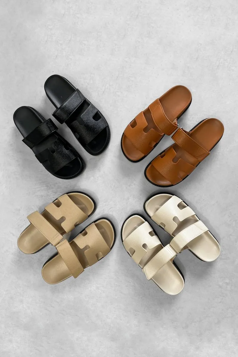 HALLIE Gladiator Strap Sandal - Black