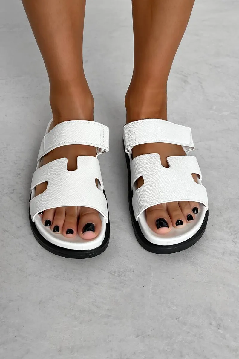 HALLIE Gladiator Strap Sandal - White