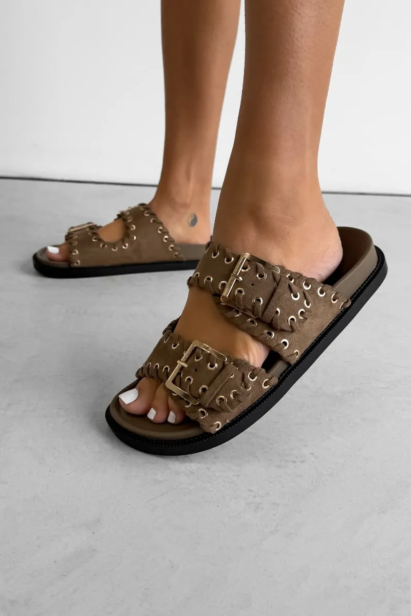 HARRIET Gladiator Strap Sandal - Taupe