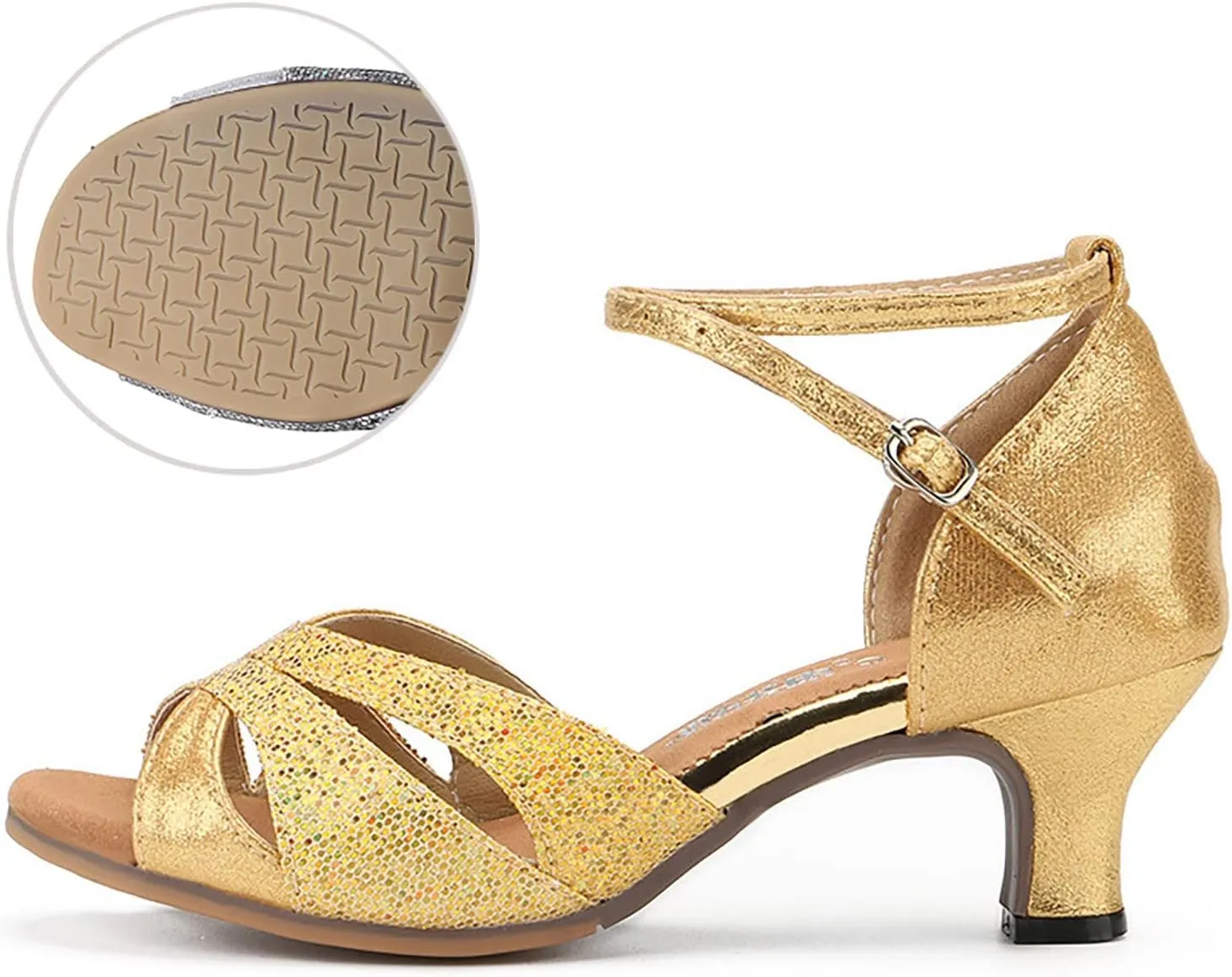 Heels for Women 2025 Latin Dance Shoes Heeled Ballroom Tango Party Sequin Dance Shoes Wedding Formal Sandals