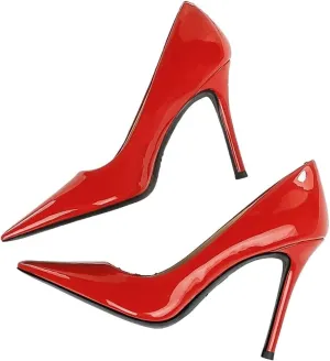 High Heels Fashionable and Simple high Heels Shallow Mouth Pointed Toe Shiny Patent Leather All-Match high Heels Women's Shoes Single Shoes