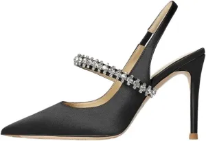 High Heels For Women Women's single strap closed toe sandals stiletto pointed toe genuine leather high heels women's single shoes