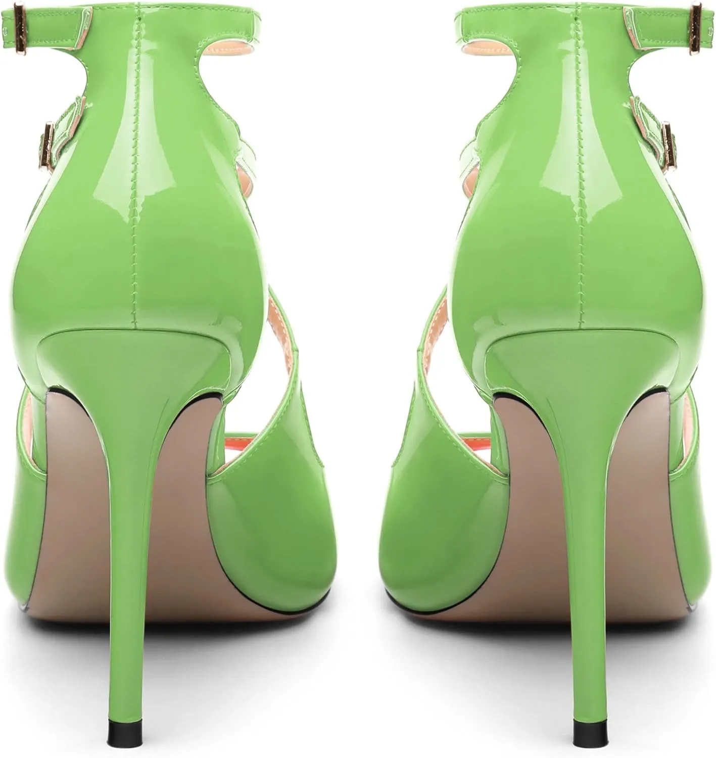 High Heels for Women, Women's Stiletto Heels Cross Strappy Square Open Toe Sexy Sandals Ankle Strap Buckle High Heels Fashion Dress Prom Sandals