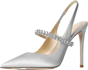 High Heels Women's single strap closed toe sandals stiletto pointed toe genuine leather high heels women's single shoes
