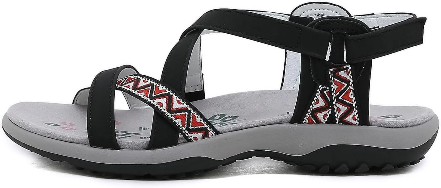 Hiking Sandals for Womens Comfortable Walking Athletic Sandals With Adjustable Hooks Straps for Beach Vacation