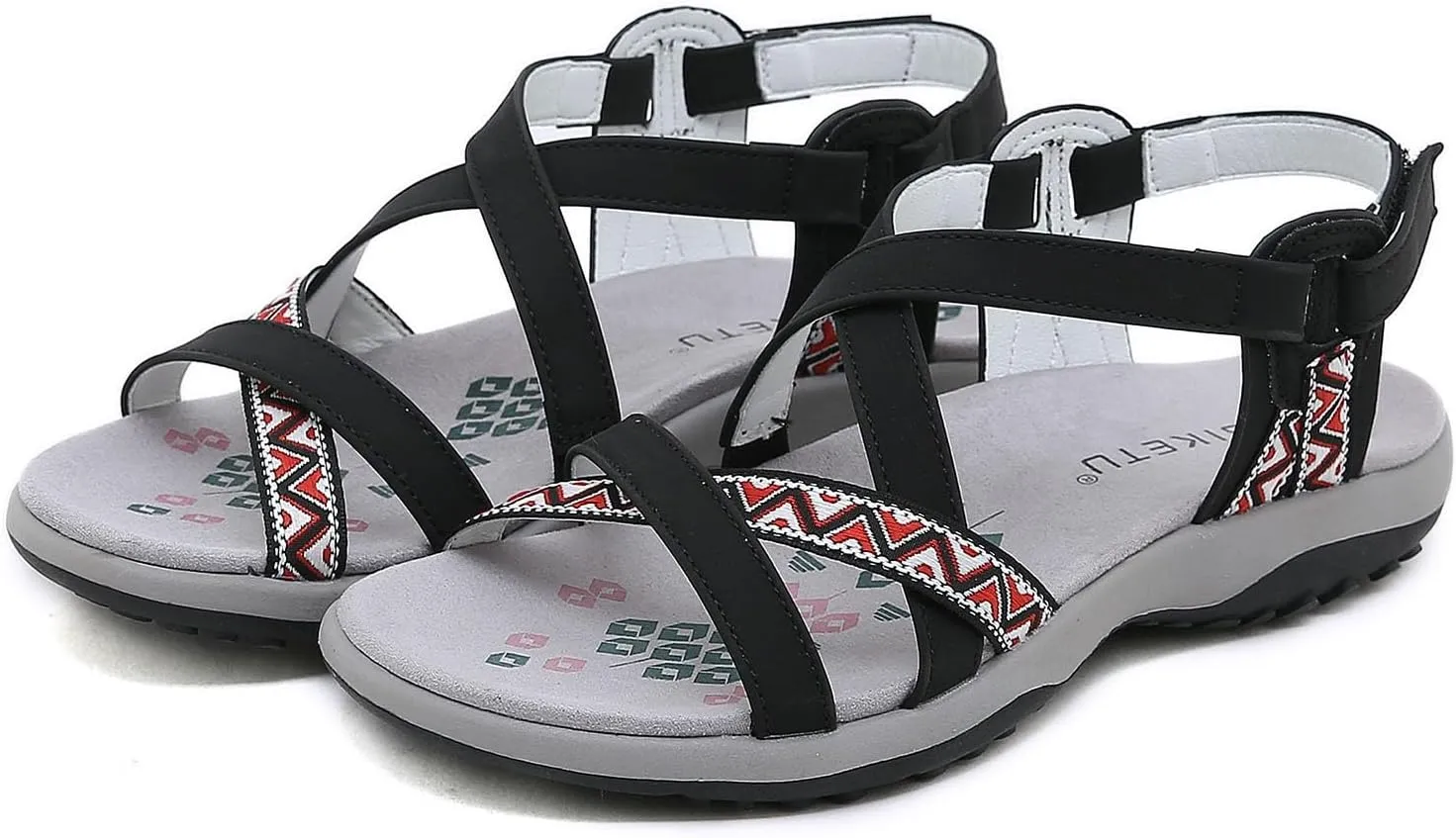 Hiking Sandals for Womens Comfortable Walking Athletic Sandals With Adjustable Hooks Straps for Beach Vacation