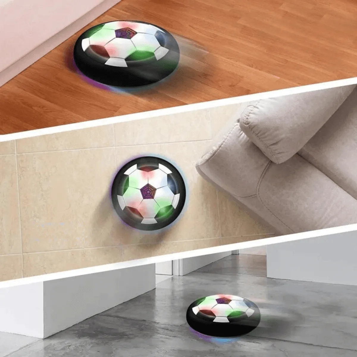 Hover Soccer Ball, Indoor and Outdoor Play, Soft Foam Bumpers, LED Lights, Smooth Gliding, Safe for Kids, Perfect Gift for Active Fun