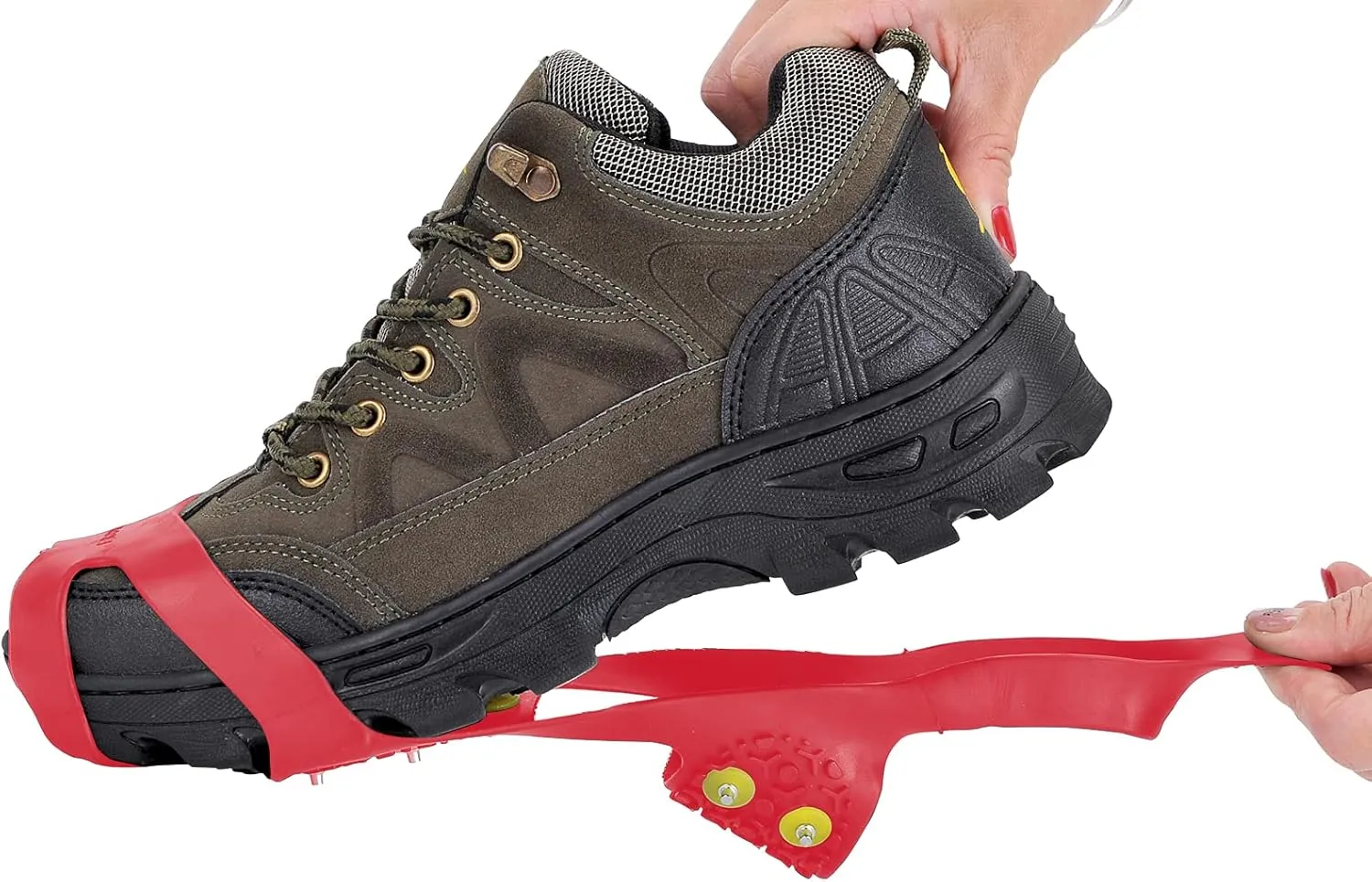 Ice CleatsSnow Ice Traction Shoe Boot Cleats Anti Slip 10-Studs Silicone Rubber Crampons for Footwear