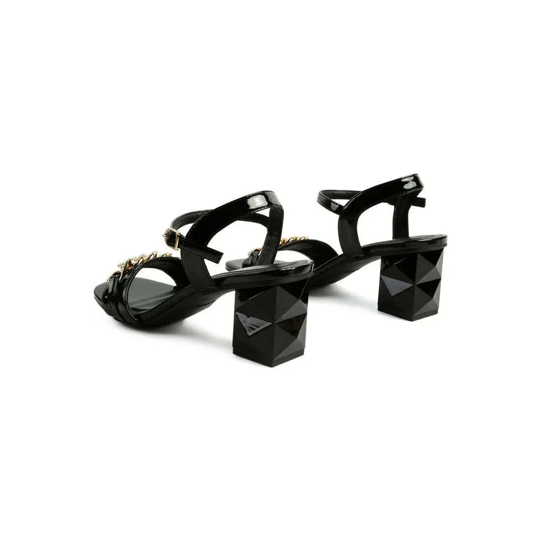 Illusion Metal Chain Link Fantasy Heel Sandals