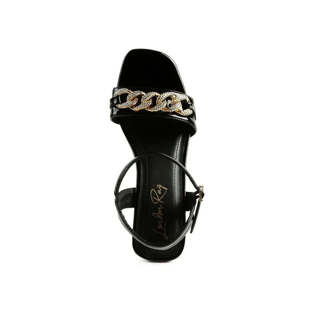 Illusion Metal Chain Link Fantasy Heel Sandals