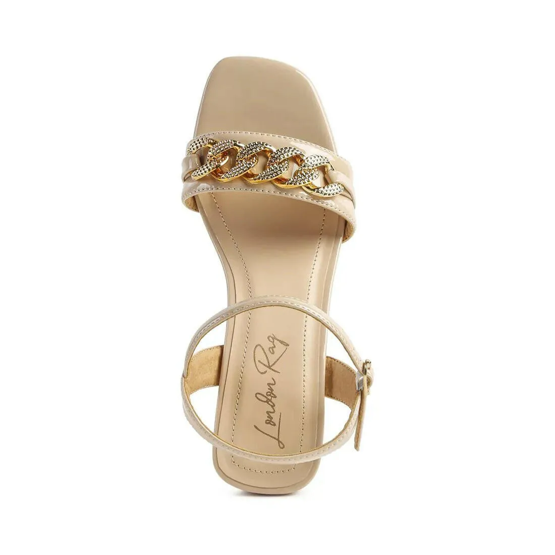 Illusion Metal Chain Link Fantasy Heel Sandals