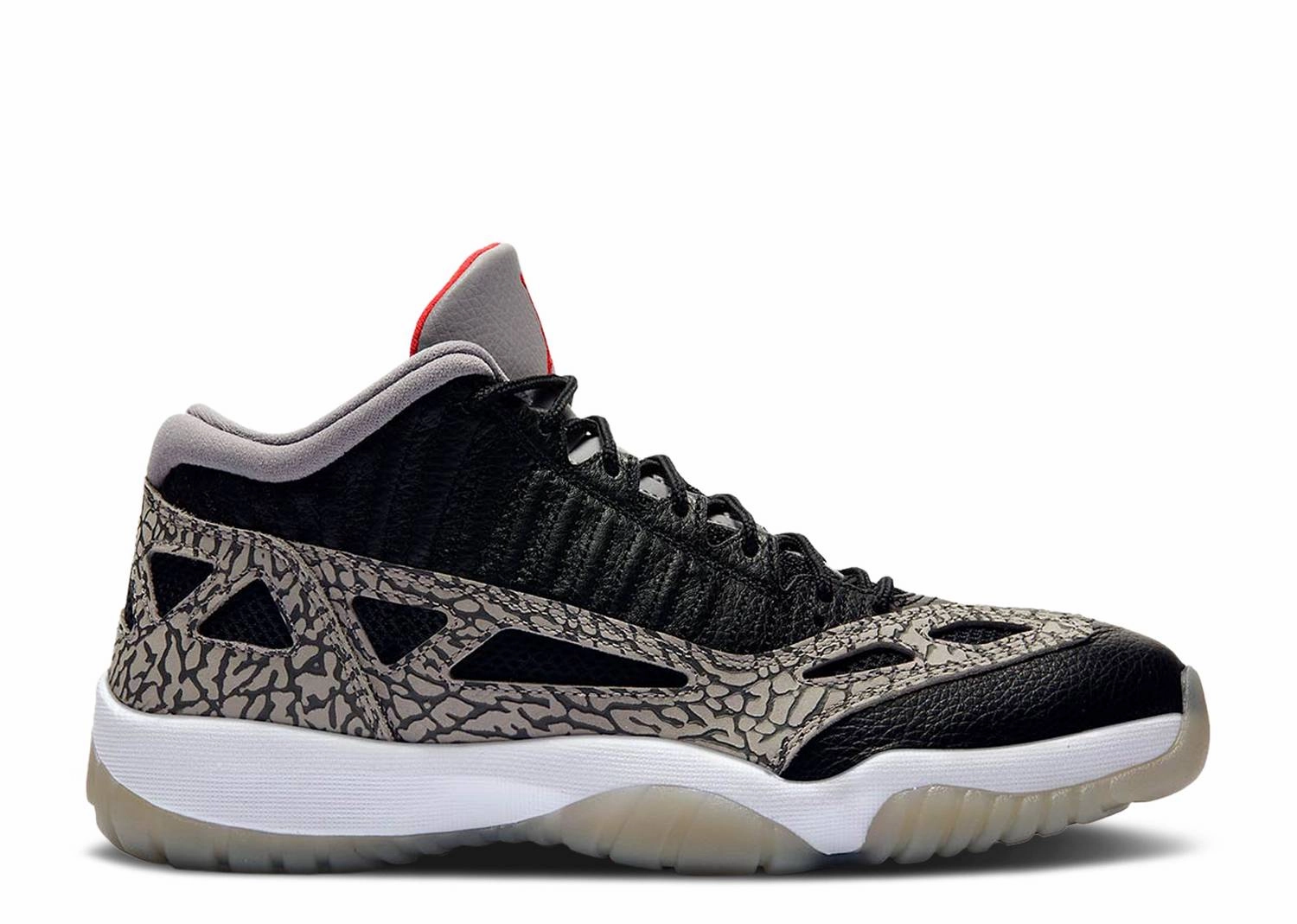 Air Jordan 11 Retro Low IE "Black Cement" (Myrtle Beach Location) cushioned shoes webbing - strap shoes