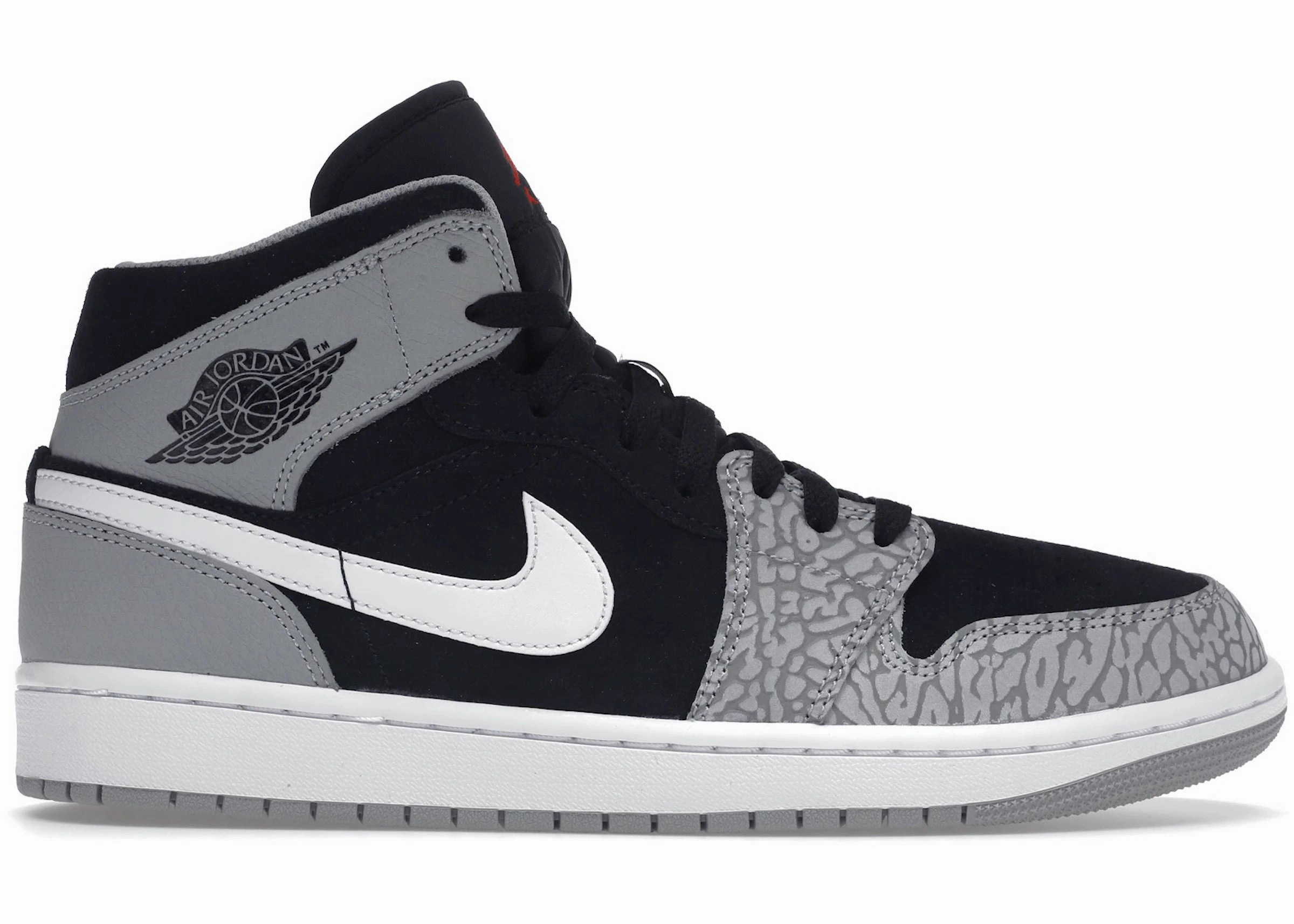Jordan 1 Mid SE Elephant Print No Laces Heel Stability