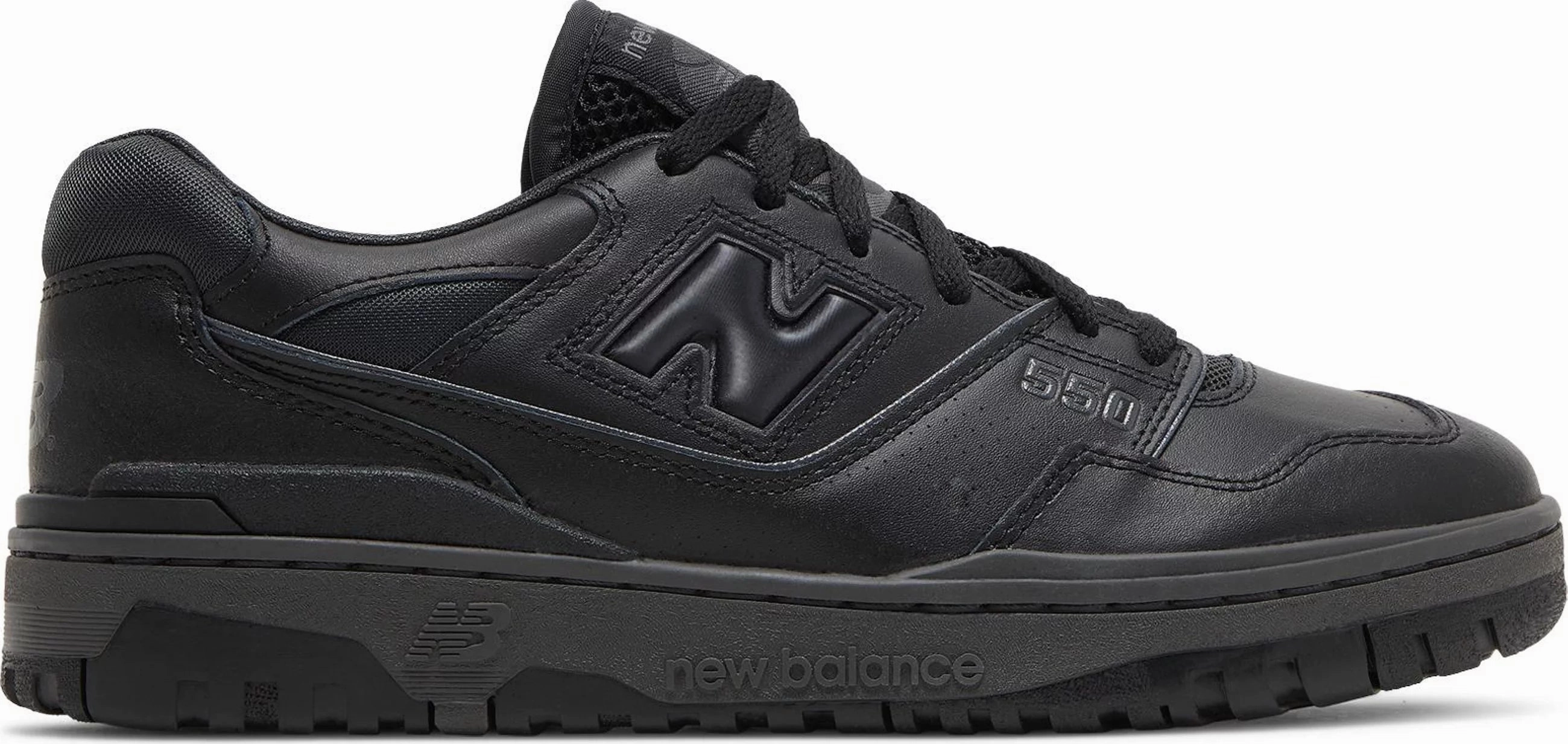 New Balance 550 Triple Black High Ankle No Slip