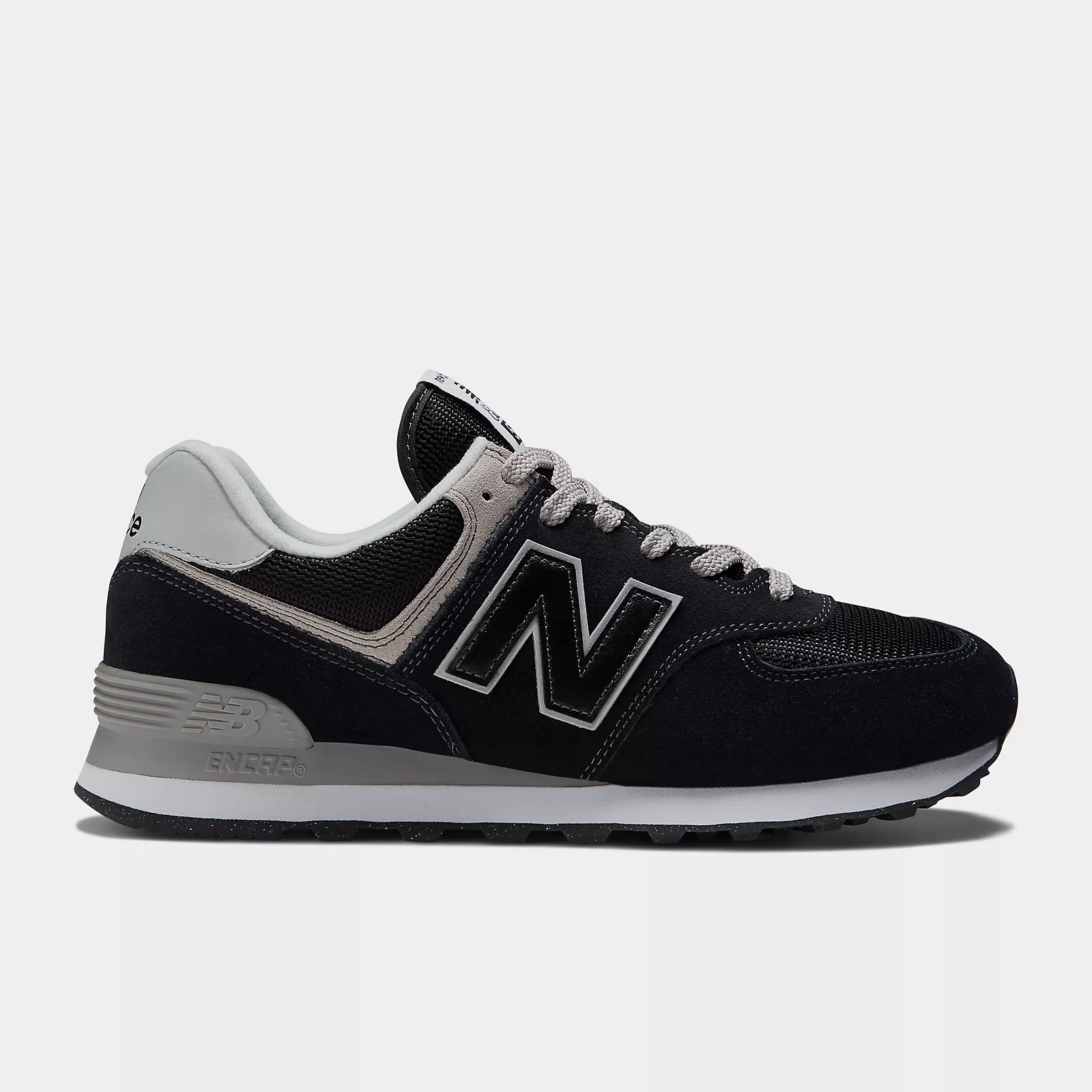 New Balance 574 Core 'Black/White' Rubber Outsole