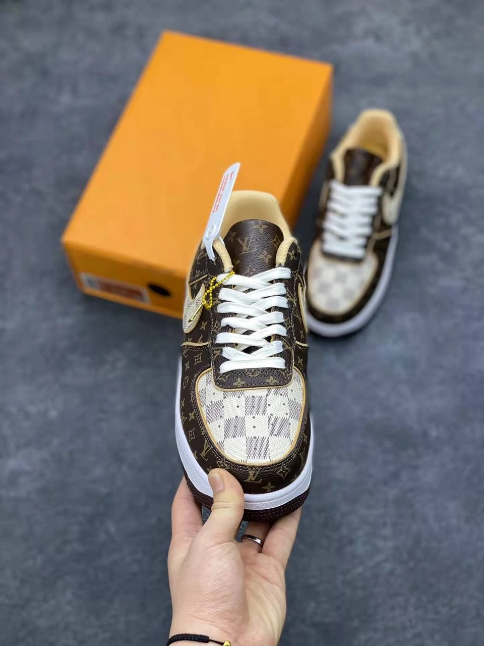 AF1 x OW by Virgil - Brown Monogram Work Walk Dynamic Edge