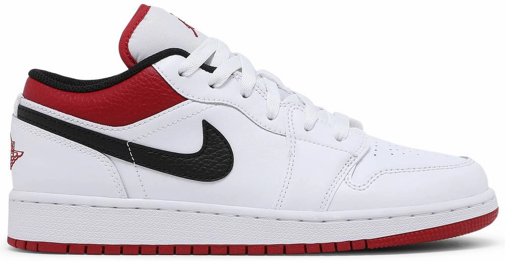 Air Jordan 1 Low GS "White Gym Red" (Wilmington Location) Torsion Control Arch Glam traction