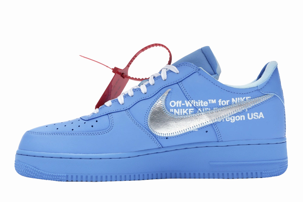 AF1 X OW MCA University Blue Odor Resistant Fabric