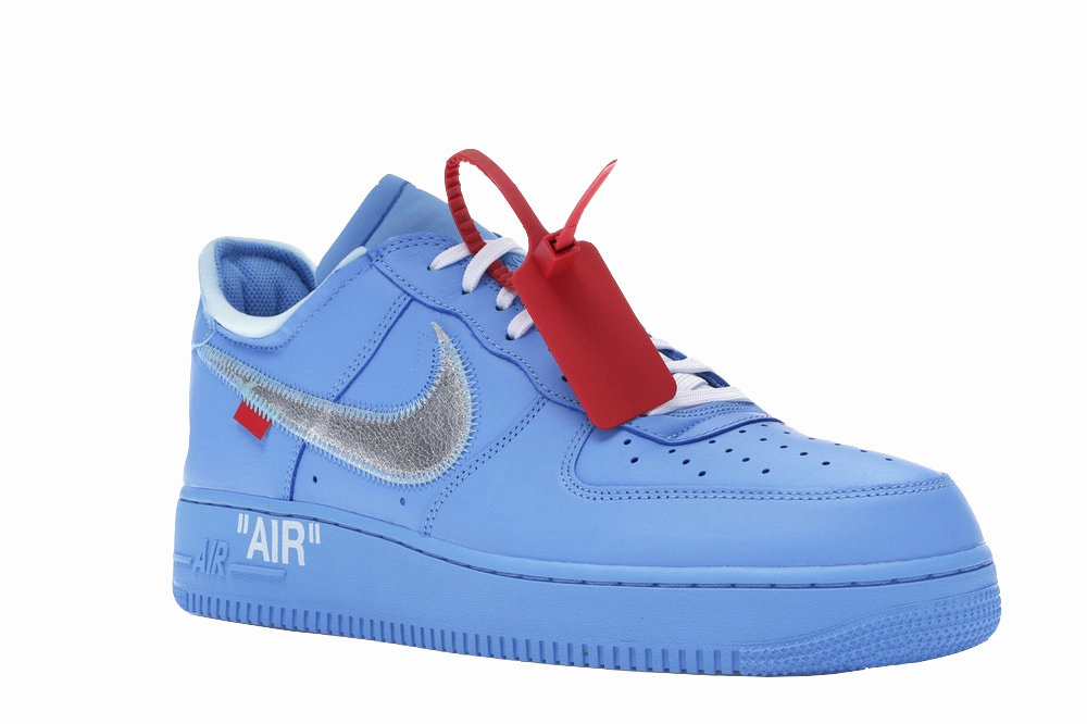 AF1 X OW MCA University Blue Breathable Knit Fabric Smooth Form