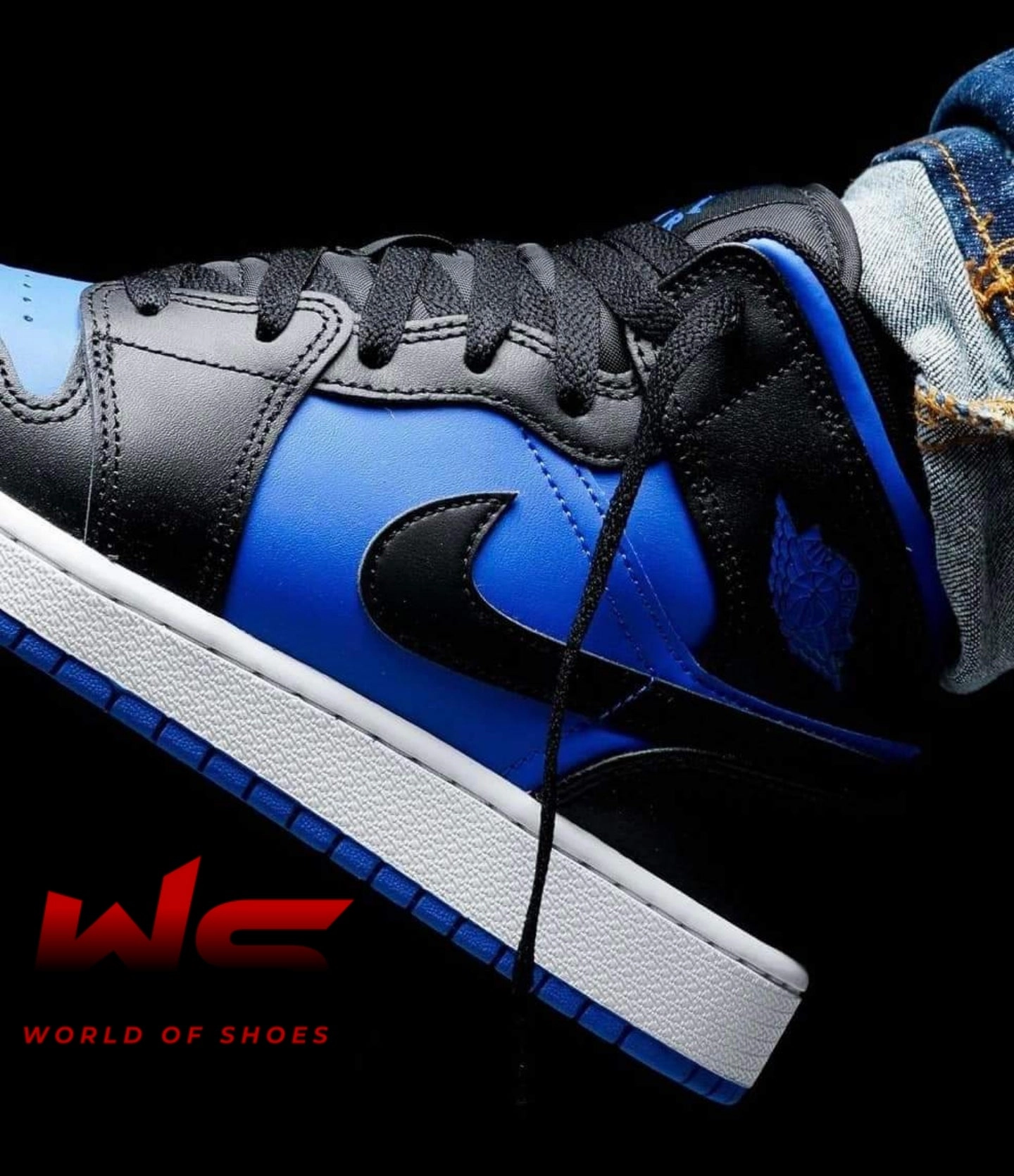 Jordan 1 Mid Black Royal Blue Durable Zone No Effort
